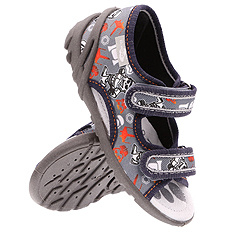 Kapcie dziecięce tekstylne sandałki na rzepy