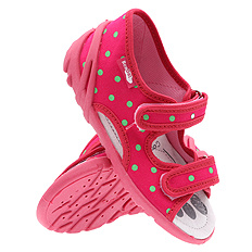 Kapcie dziecięce tekstylne sandałki na rzepy