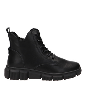 Botki zimowe niskie damskie sznurowane z zamkiem