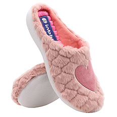 Kapcie damskie ciepłe masujące obuwie domowe futerko Serce