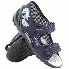 Kapcie dziecięce tekstylne sandałki na rzepy