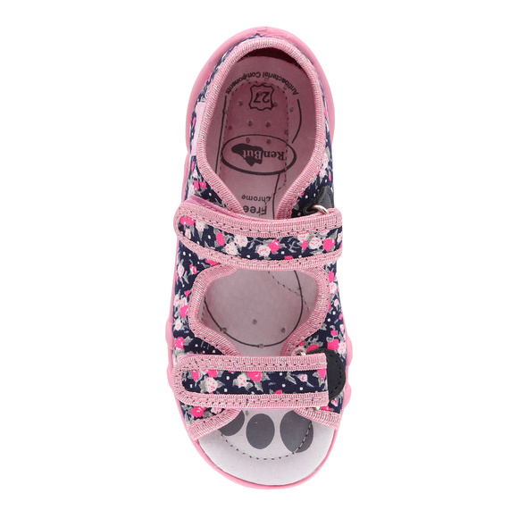 Kapcie dziecięce tekstylne sandałki na rzepy