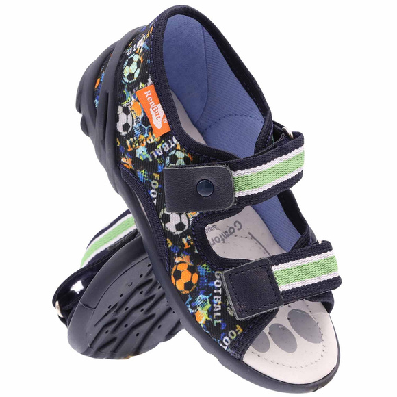 Kapcie dziecięce tekstylne sandałki na rzepy