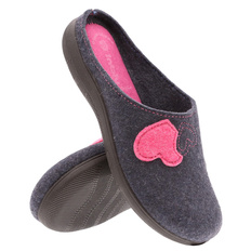 Kapcie damskie obuwie domowe Serca filc