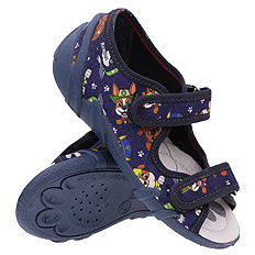 Kapcie dziecięce tekstylne sandałki na rzepy