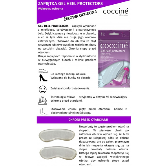 COCCINE Zapiętki żelowe samoprzylepne rozmiar L/XL