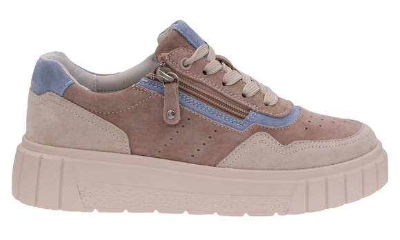 Obuwie damskie sneakersy na platformie z suwakiem