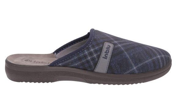 Kapcie męskie w kratę obuwie domowe