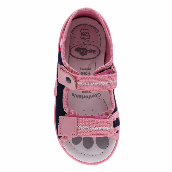 Kapcie dziecięce tekstylne sandałki na rzepy