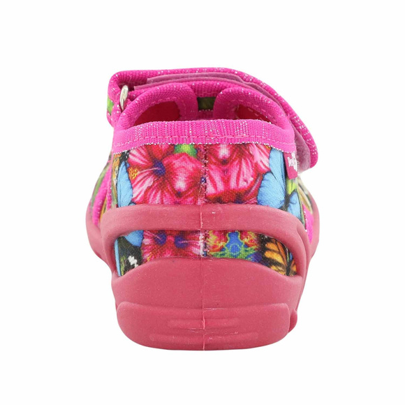 Kapcie dziecięce tekstylne sandałki na rzepy