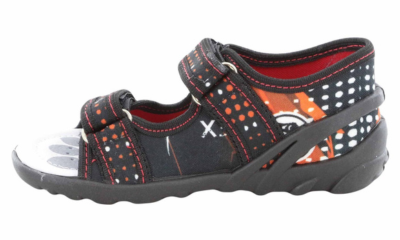 Kapcie dziecięce tekstylne sandałki na rzepy