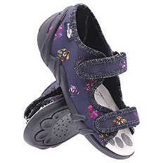 Kapcie dziecięce tekstylne sandałki na rzepy