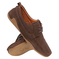 Obuwie męskie półbuty mokasyny sznurowane nubuk