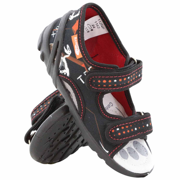 Kapcie dziecięce tekstylne sandałki na rzepy