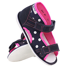 Kapcie dziecięce profilaktyczne na rzepy Kropki