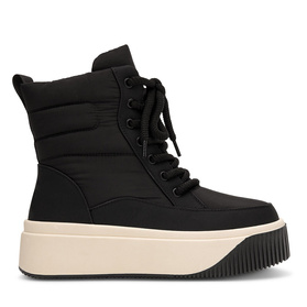 Botki zimowe damskie śniegowce sznurowane z zamkiem