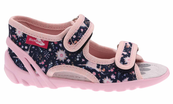 Kapcie dziecięce tekstylne sandałki na rzepy