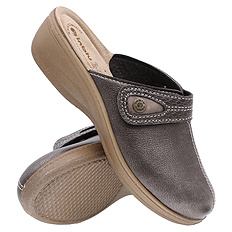 Obuwie domowe damskie wysokie klapki na rzep