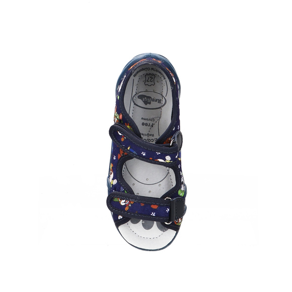 Kapcie dziecięce tekstylne sandałki na rzepy