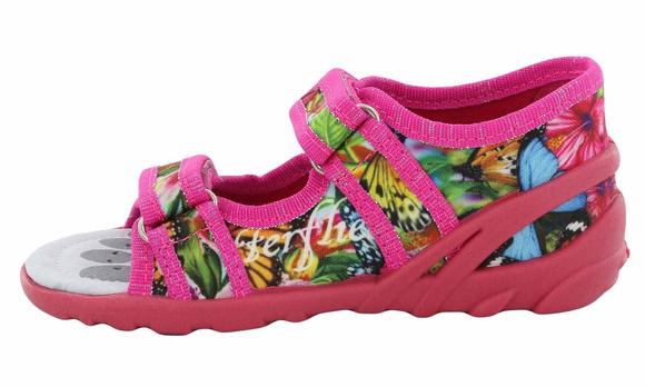 Kapcie dziecięce tekstylne sandałki na rzepy