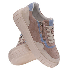 Obuwie damskie sneakersy na platformie z suwakiem