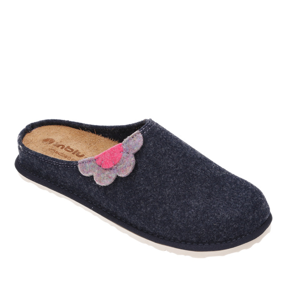 Kapcie damskie obuwie domowe filc / wyjmowana wkładka
