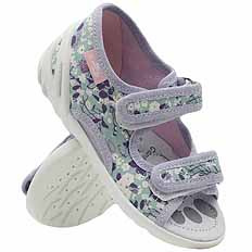 Kapcie dziecięce tekstylne sandałki na rzepy