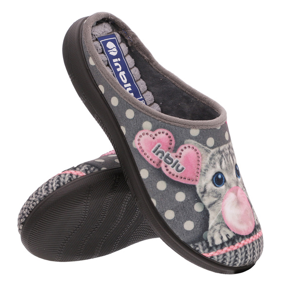 Kapcie damskie obuwie masujące domowe kotek