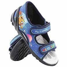 Kapcie dziecięce tekstylne sandałki na rzepy