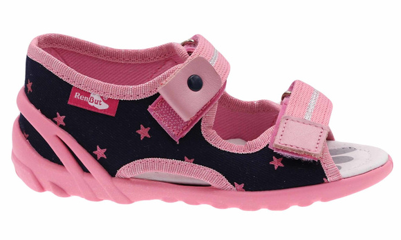 Kapcie dziecięce tekstylne sandałki na rzepy